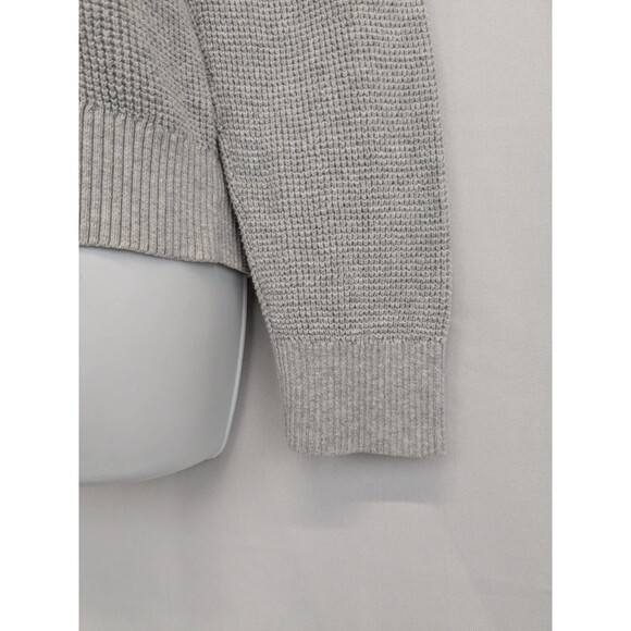 Eddie Bauer Top Medium Gray Thermal Hoodie Waffle Knit Pullover Long Sleeve - Picture 6 of 8